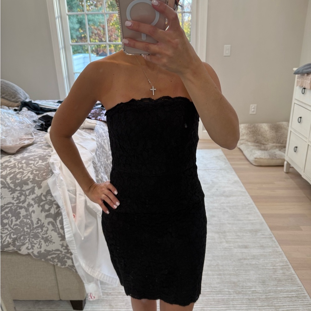 Diane Von Furstenberg Black Strapless Dress